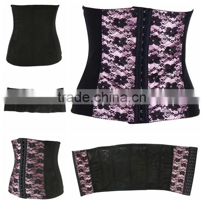 2015 Attractive open hot sex women photo bustiers 9 steel bone zipper latex corset