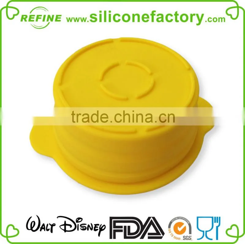 Portable kids using for camping travelling lovely silicone foldable bowl with cover
