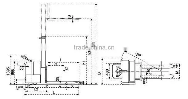 Full Battery Operated Pallet Forklift Stacker with Stand on Platform