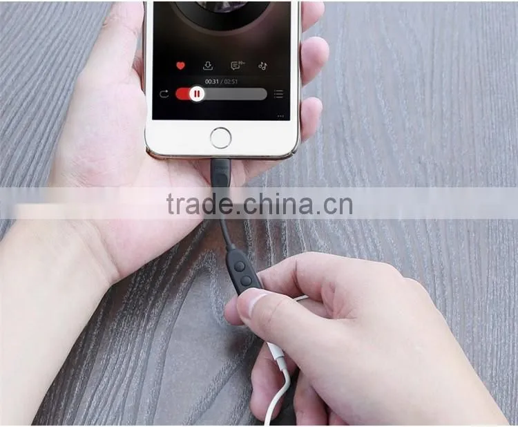 3.5 mm Audio jack adapter light up headphone cable for iphone 7