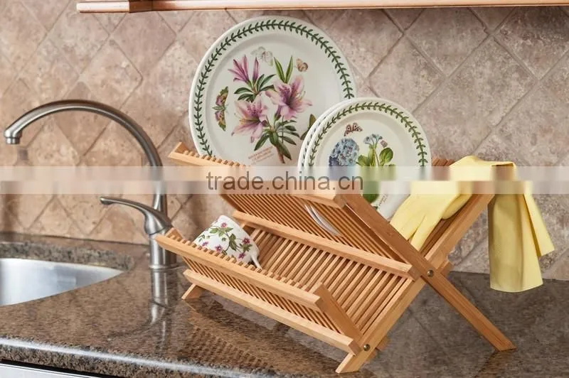 2-Tier Bamboo Dish Drying Rack