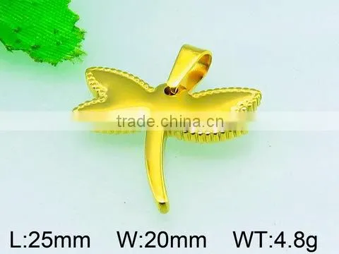 Dubai yellow gold butterfly pendant custom stainless steel pendant for girls kids women