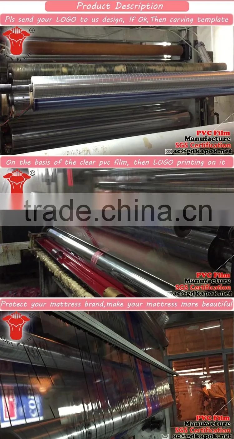 good quality pvc film printed pvc packing mattress sheet