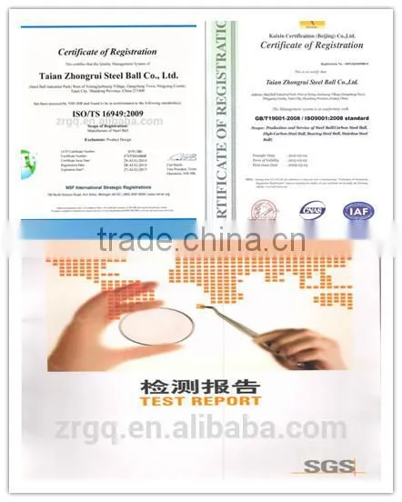 shining zinc plated steel ball with certificate ISO9001/TS16949