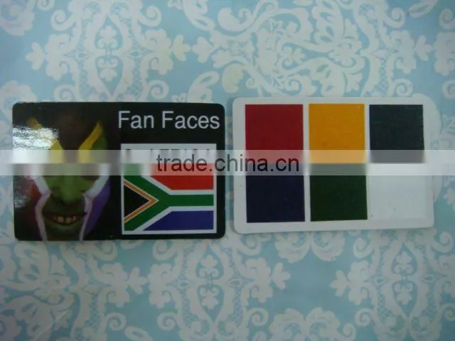 6Color Fans Face Paint Card,Sports Fans Face Paint