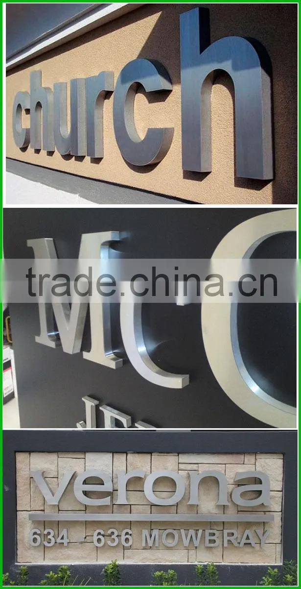 PDL 3D Built Up Stainless Steel Letters With Brass Finished