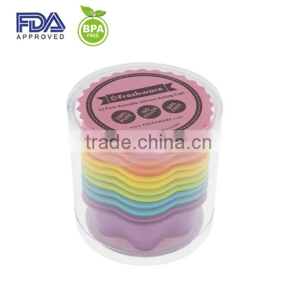 Reusable Silicone Muffin Cups , DIY silicone cake mold , BPA free food safe Silicone Baking cup