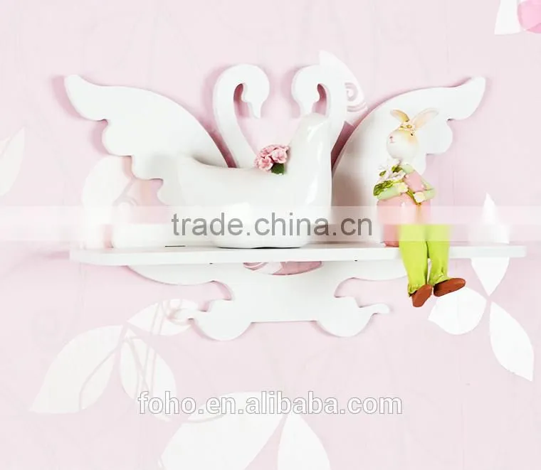 Decorative Pure white WPC hollow out floating shelves