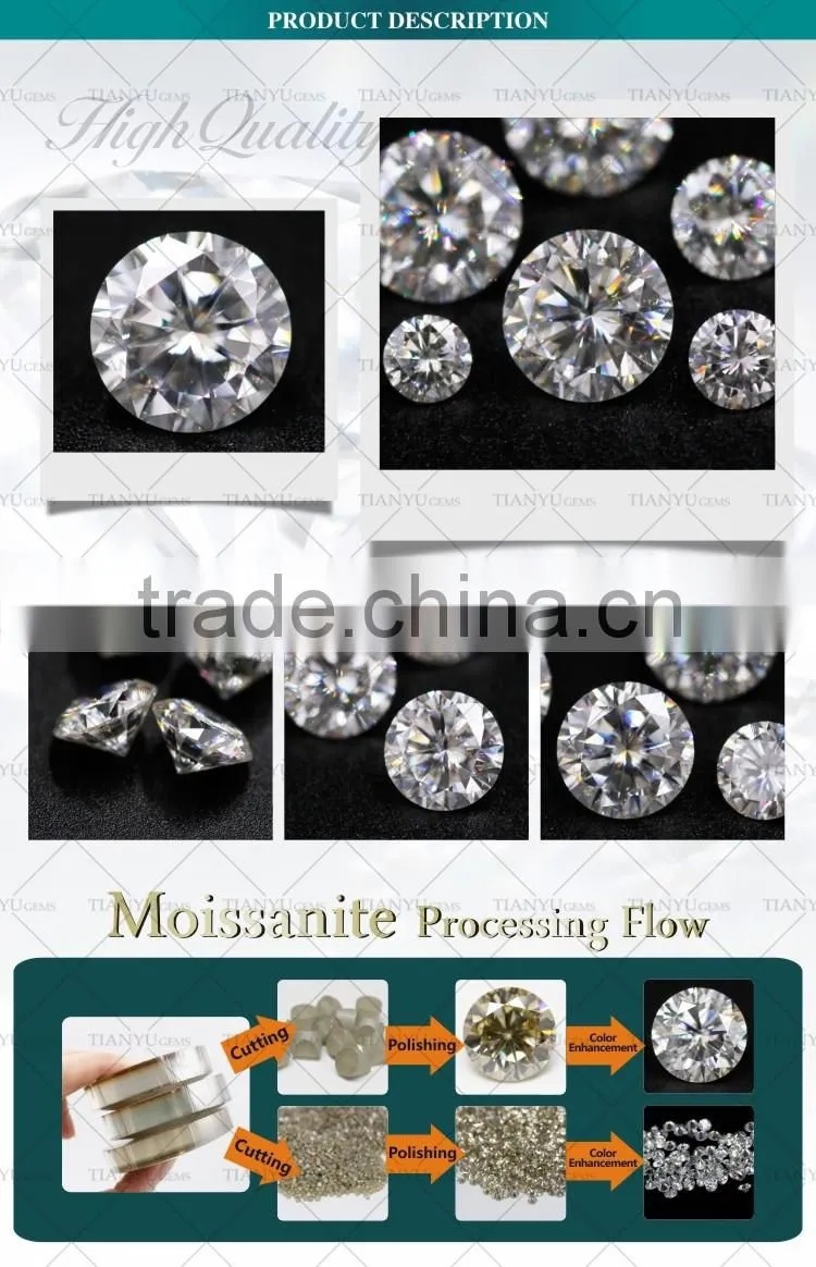Moissanite jewelry stores wholesale 0.1-10ct VVS high quality loose moissanite