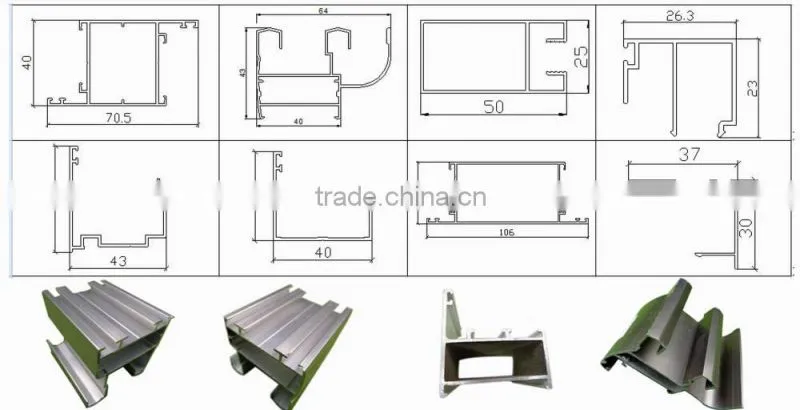 Aluminum extrusion profiles for windows and doors, pipe and customized shapes