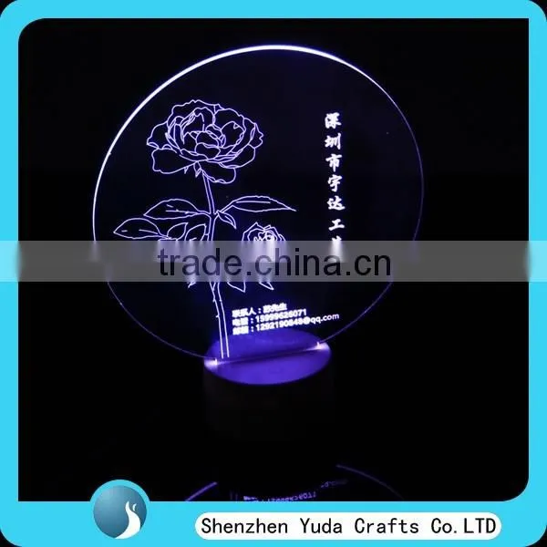 LED Acrylic Light Up Sign Desk Model Night Light Laser Engraving Acrylic Sign With LED