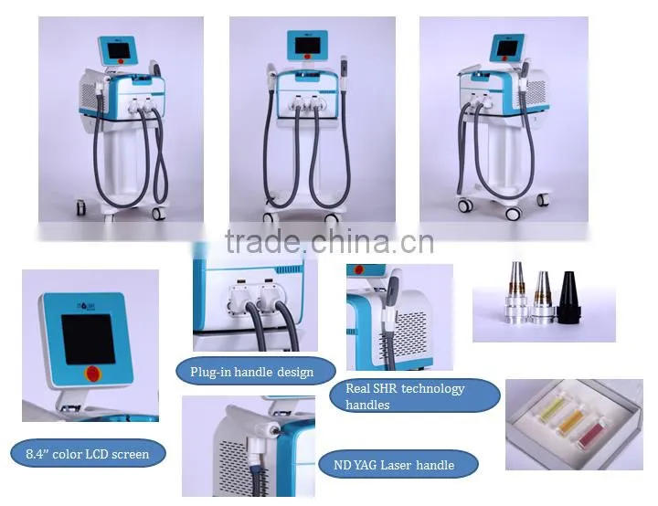 ipl+rf shr nd yag laser hair removal skin care multi-functional machine