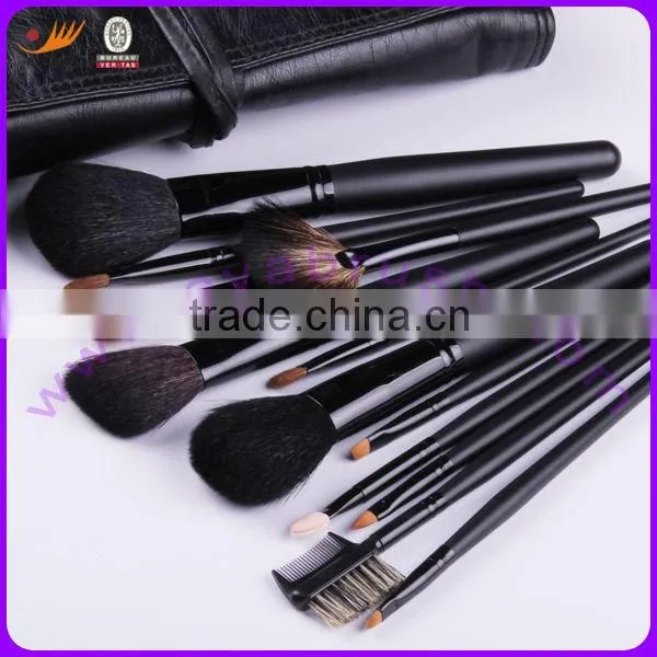 12 piece High grade Cosmetic Brush Set,Made of Ferrule Aluminum and Wooden Handle