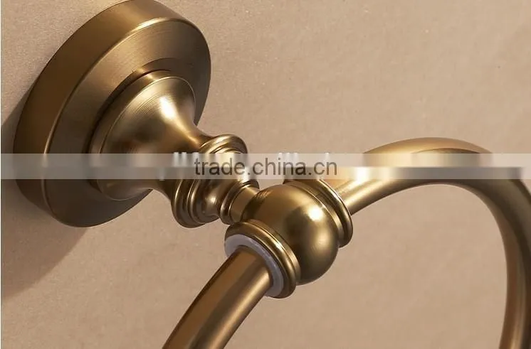 Bathroom Shower Set Refined Copper Golden Finish Towel Ring rack