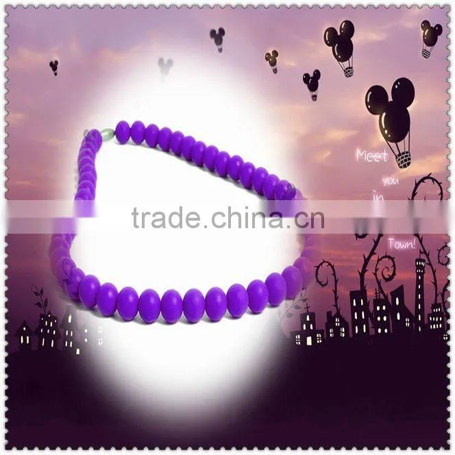 Quartz Pink Silicone Teething Necklace Baby Chew amber