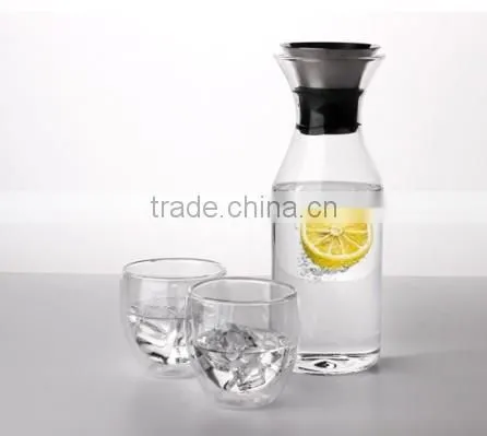 Glass Water Pitcher decanter with glass cup set
