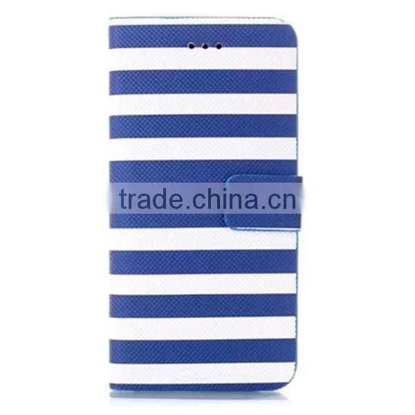 Stripe flip wallet leather case, smart phone leather case for iPhone6