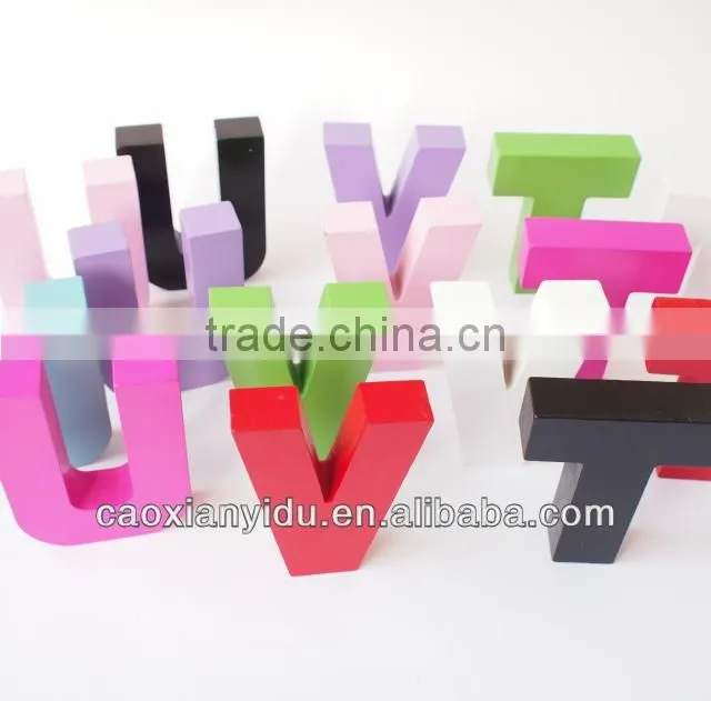 Decorating Wood Letter*9*2.5CM on Sales 9 colour Fancy Wedding Decoration