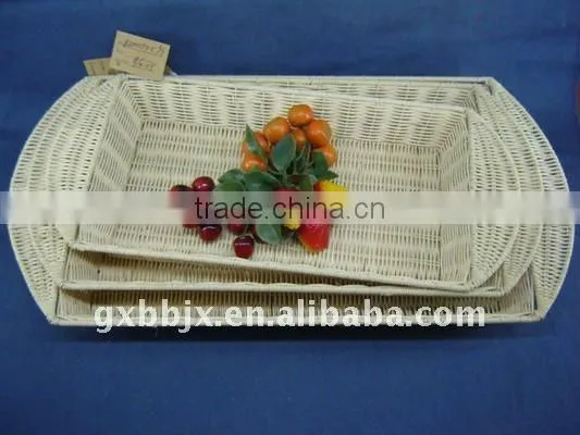 Rectangle rattan iron frame storage fruit tray