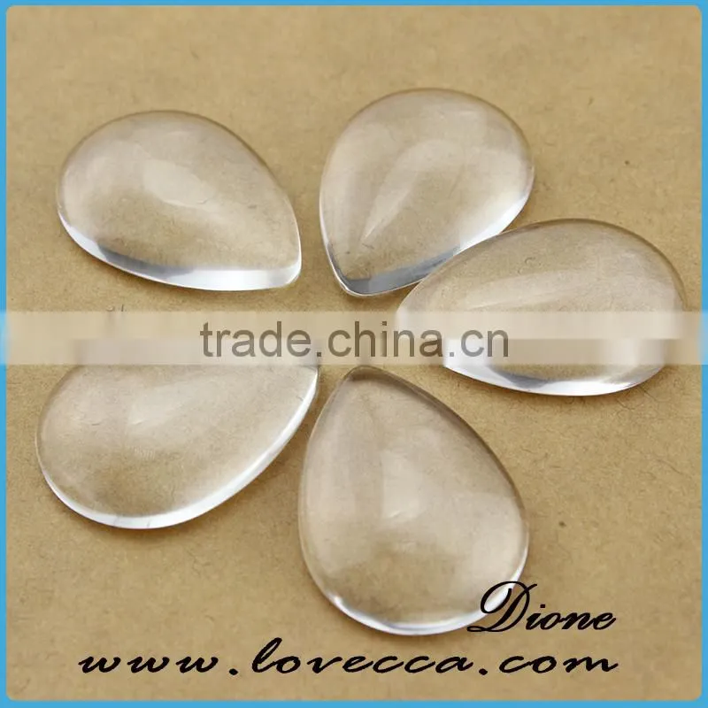 Loose Cabochons!!! Round Flatback Transparent Clear Glass Cabochons Beads