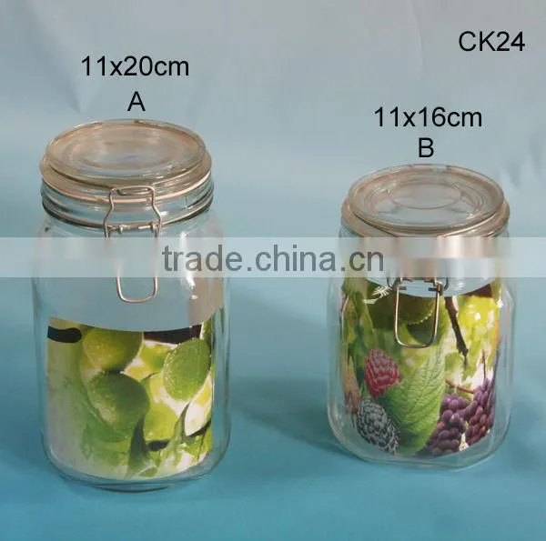 food grade airtight glass jar and glass lid