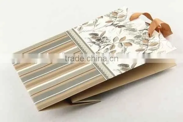Printed Foldable Gift Bag With Stripe Patterns/ Shopping Paper Bag