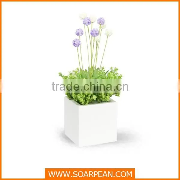 Home Decorative White Fiberglass Garden Flower Pot