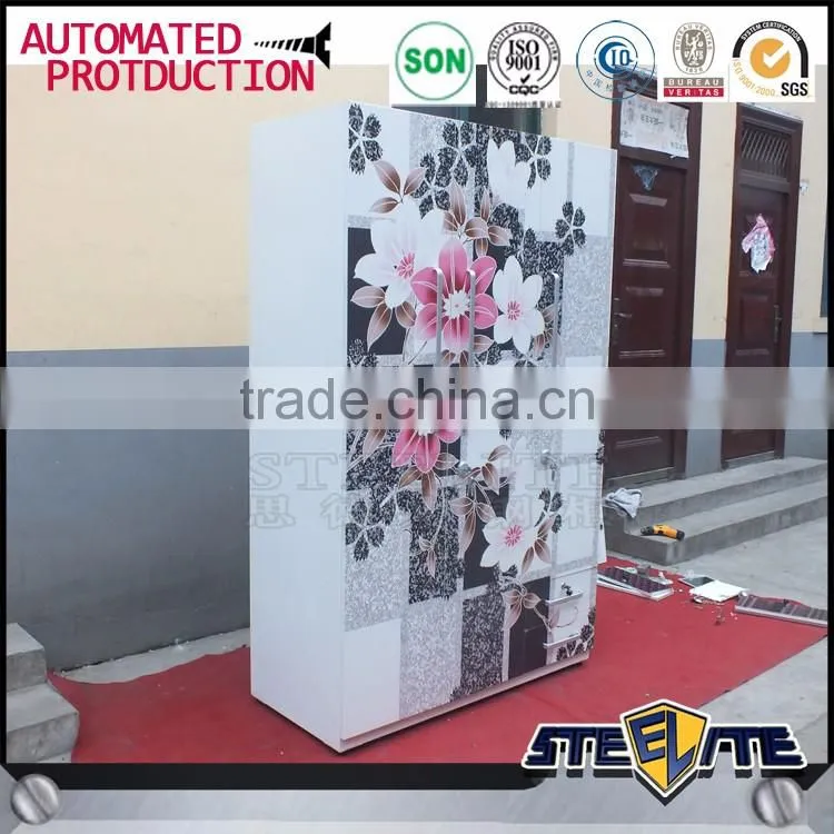 Flower painting godrej almirah metal clothes cabinet design