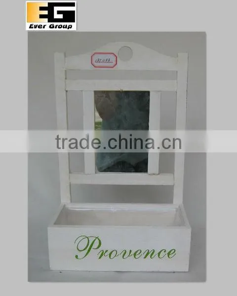 rectangular white wash wood hanging planter