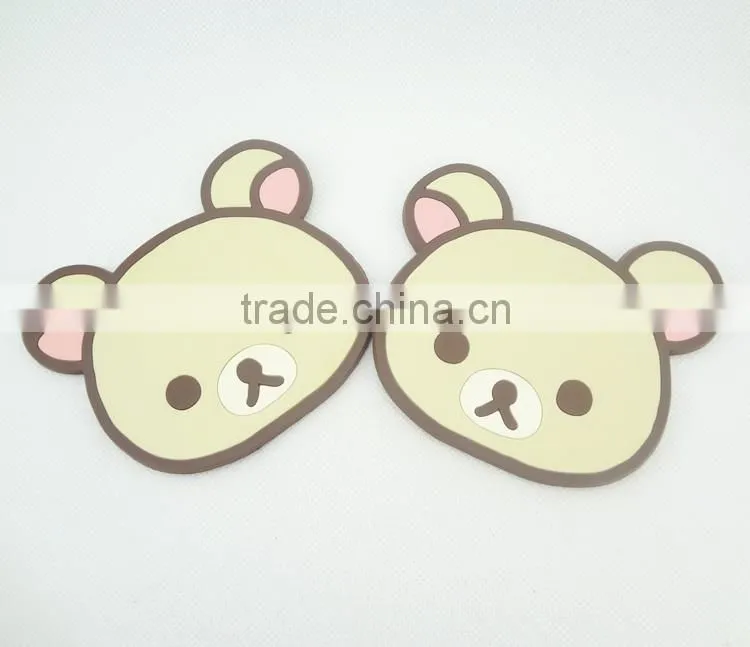 animal shaped PVC cup silicone coaster cup mats