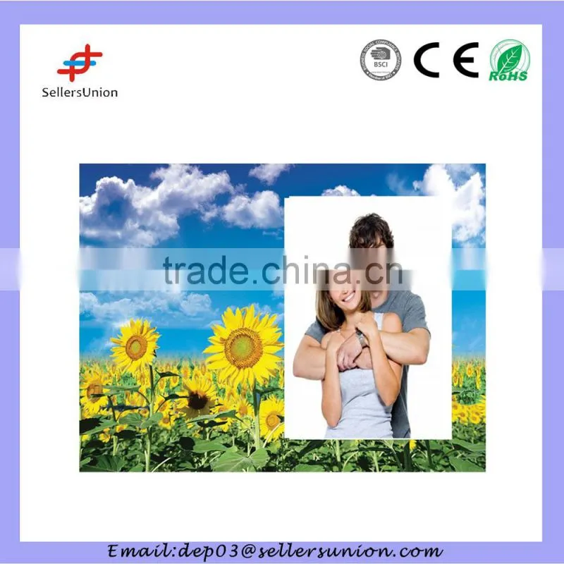 High Quality Sun Flower Printed Decoration Mirror Glass Frame 4"x6"