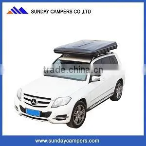 Easy set up gas strut air supported hard shell camper roof top tent