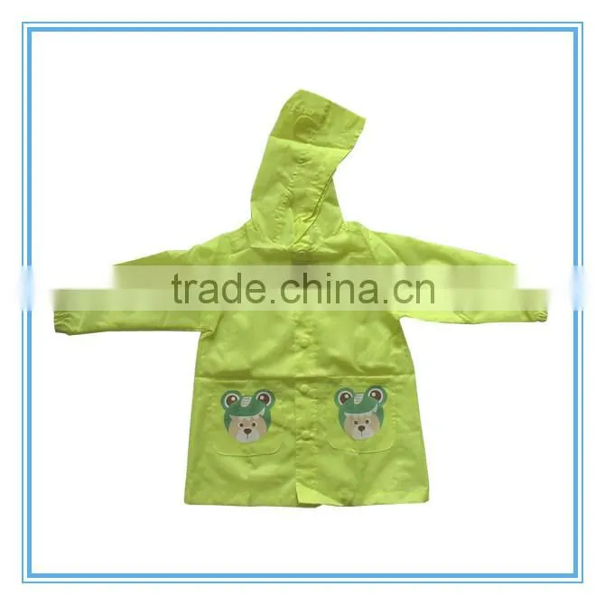 polyester waterproof kids raincoat with logo