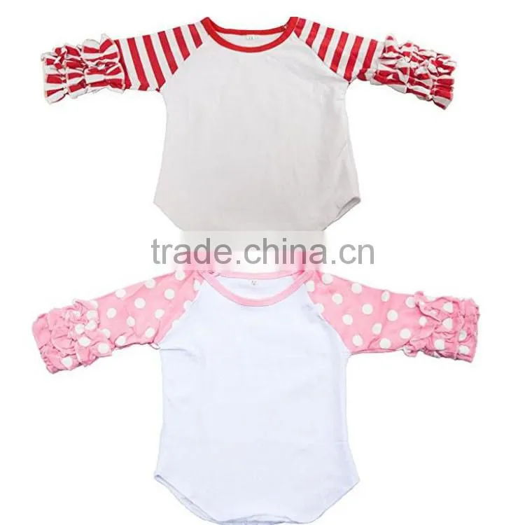Baby Clothing Design Kids Clothing Wholesale 2017 Icing Ruffle Raglan Shirt Baby Ruffle Raglan Kids Shirt