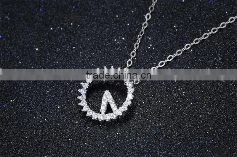 Latest wall clock shape design 925 sterling silver circle pendant