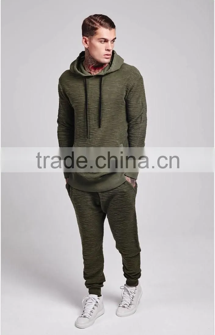 Hot sale khaki tracksuit popular flannel tracksuit pullover sweatsuit