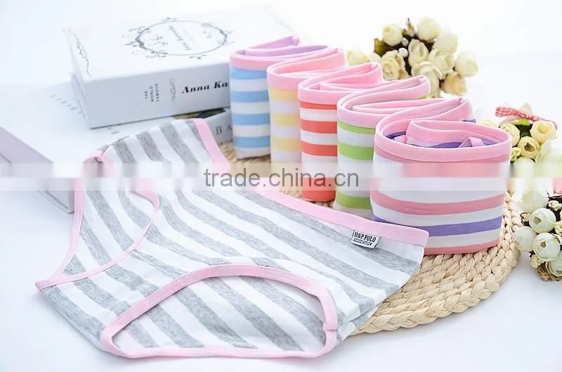 Women's Organic Cotton Underwear Stripe Panties Wide Color Chart high quality