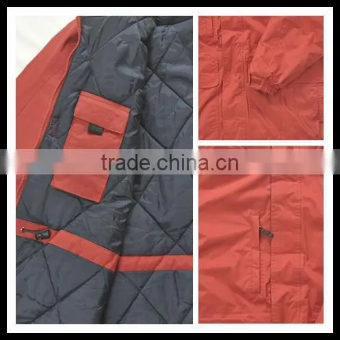 100% polyester red colour jacket men
