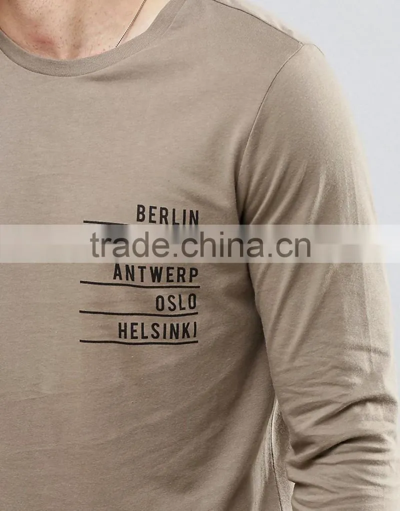 Guangzhou Shandao Autumn High Quality Custom Brand Men Tee Shirt Long Sleeve With Printing