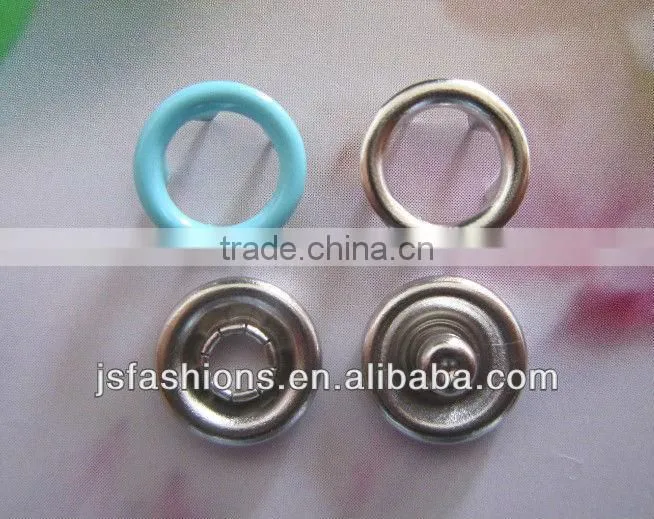 24 Colors brass material baby ring style prong snap button, four parts fasteners, 7.5mm, 9.5mm, 10.5mm, 11.5mm JS-CR-89