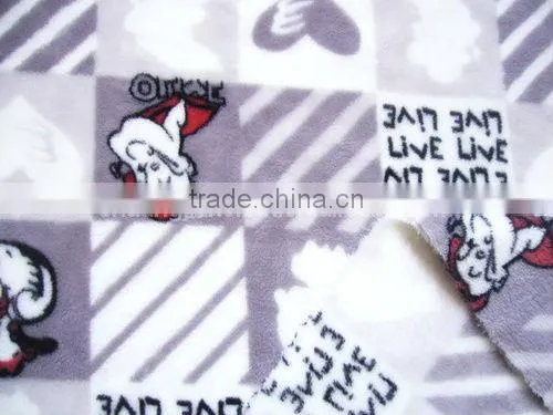 2013 Hot sale cartoon pattern ,double-side ,surper soft ,printed flannel velvet fabric