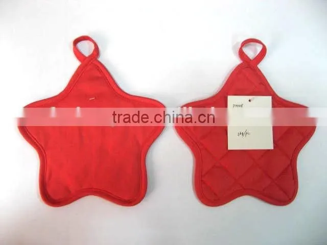 Orange Star Shape Pot Mitt Solid Color Cotton Potholder