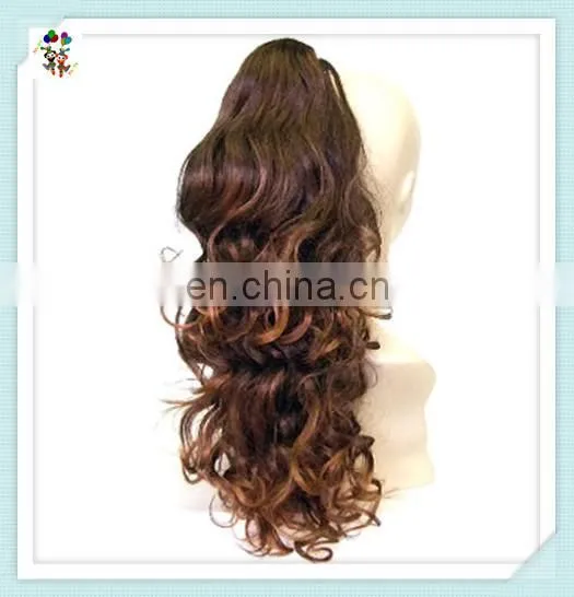 Brown Color Long Curly Drawstring Ponytail Hair Extension HPC-0123