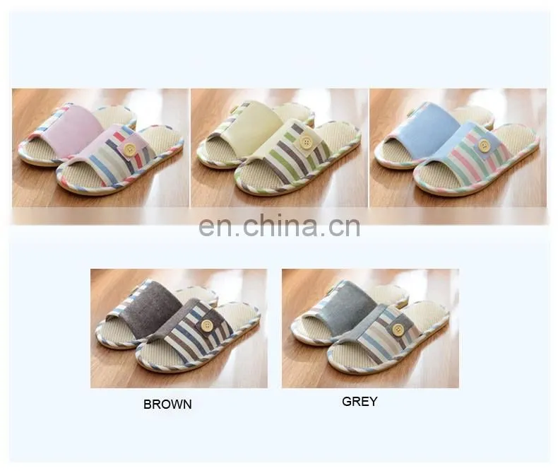 Wholesale linen women slippers linen embroidered slippers indoor 2016