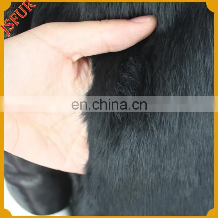 2014 NEW fashion design warm rabbit fur leather jacket