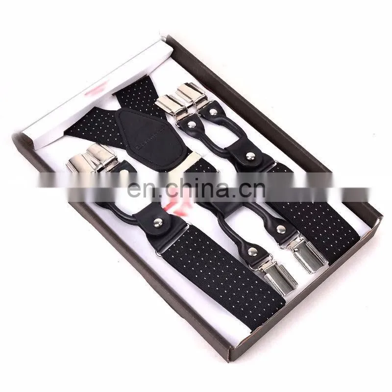 Professional Production Unisex Elastic 3.5cm 6 Clips-On Y-Shape Braces Suspenders
