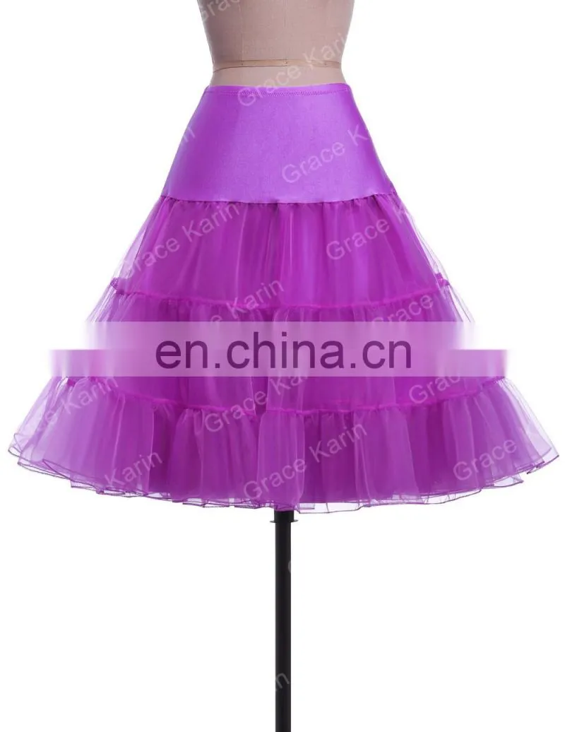 22 Colors Available Grace Karin Women A-line Short Retro Dress Vintage Crinoline Rockabilly Petticoat Underskirt CL008922-3