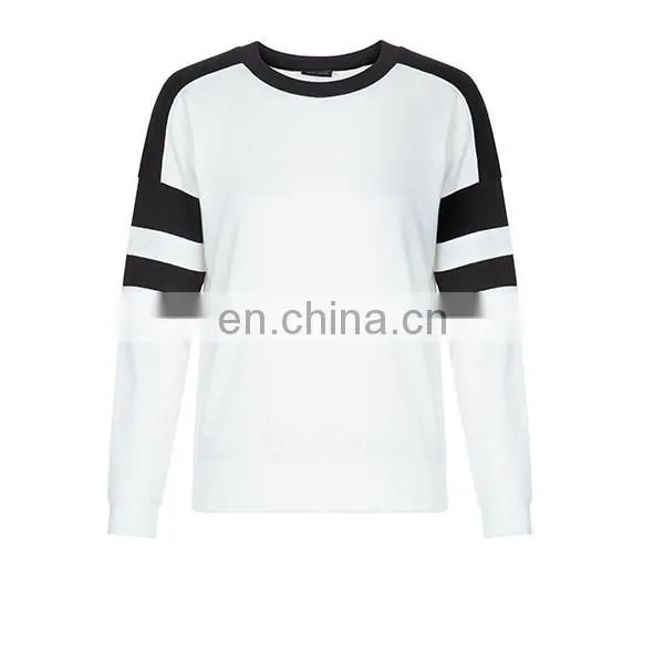 Fashion Design Autumn Clothes Stripe Print Sleeves Sport Plian T-shirt