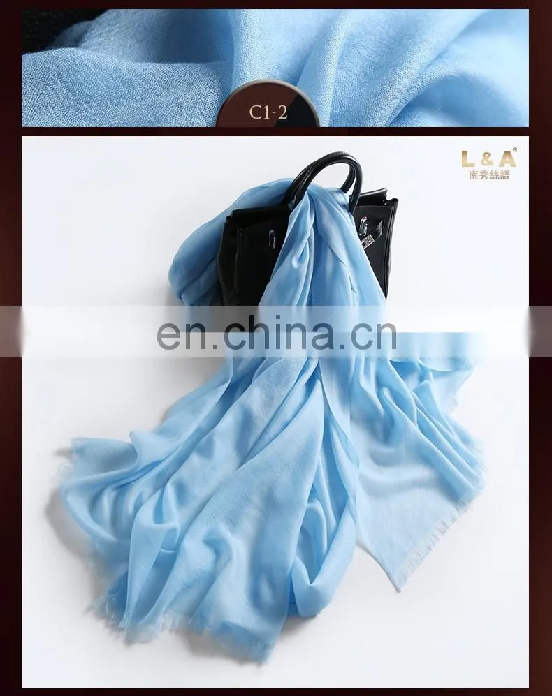Pure color cashmere scarf shawl for women