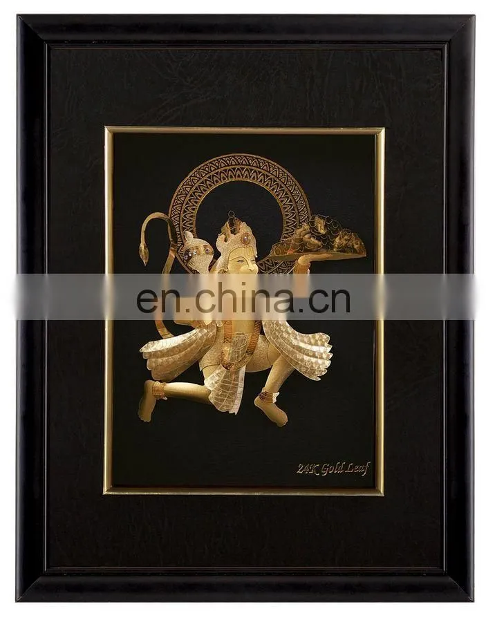 Gold Picture Frames Pure Handmade Indian God Gift 3D Frame Wall Hanging Hot Sale in Christmas